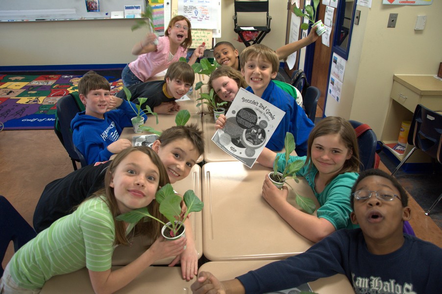 3rd Graders excited about getting their cabbages